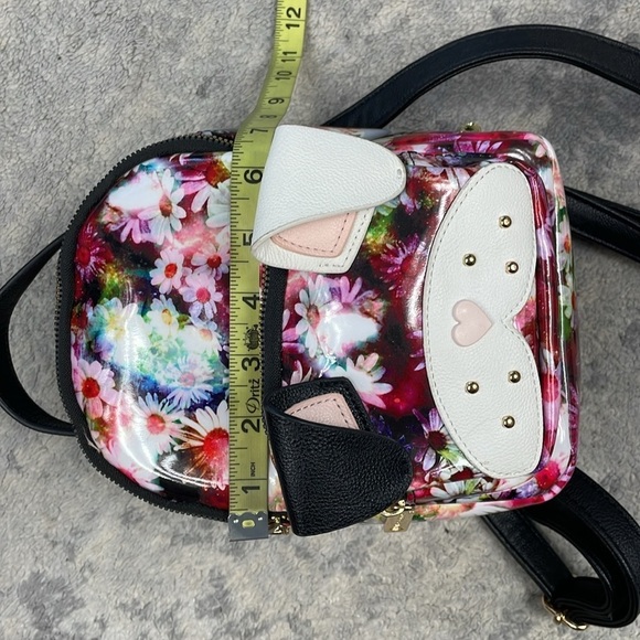 Betsey Johnson Kitsch Mini Floral Patent Backpack French Bull Dog - Picture 10 of 16